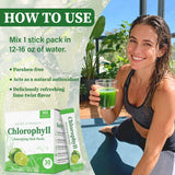 Chlorophyll Stick Pack Herbal Detox Supplement For Gut Health Super Green Powder Lime Flavor