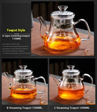 Glass Pot With Dedicated Steaming Pot For Brewing Tea