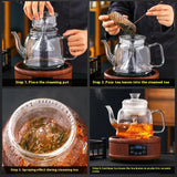 Glass Pot With Dedicated Steaming Pot For Brewing Tea