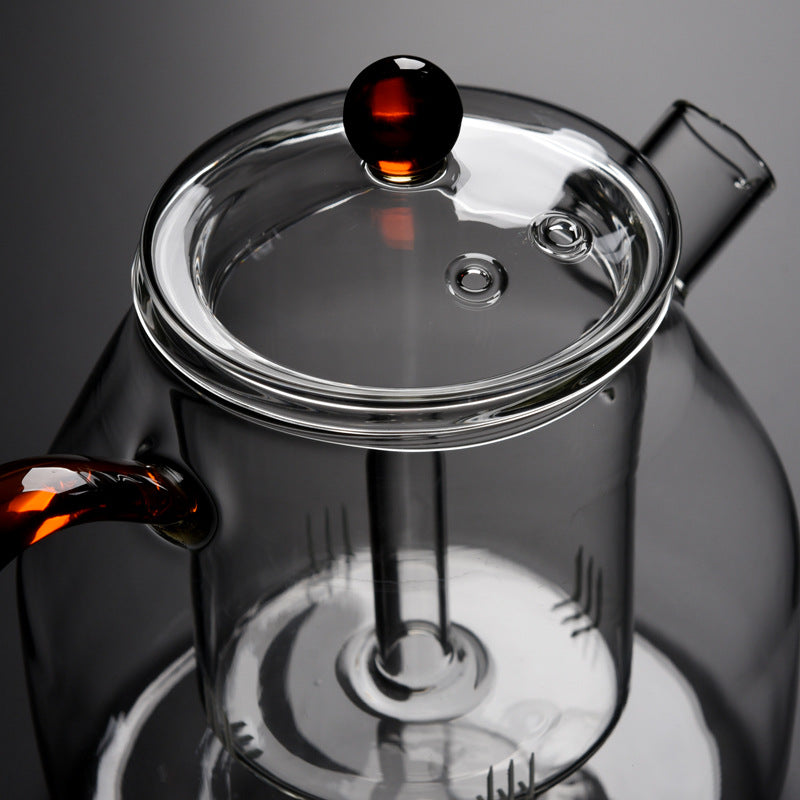 Household Large Capacity High Borosilicate Glass Steaming Teapot