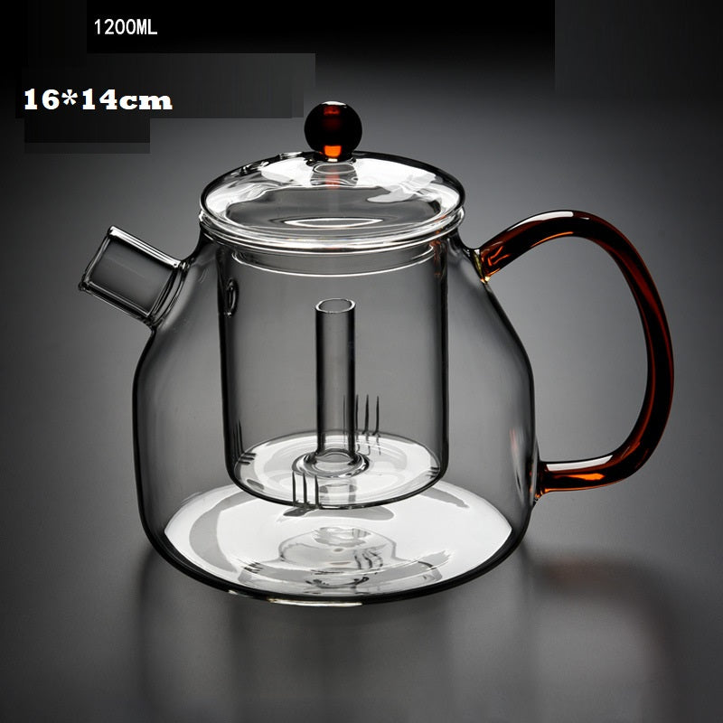 Household Large Capacity High Borosilicate Glass Steaming Teapot